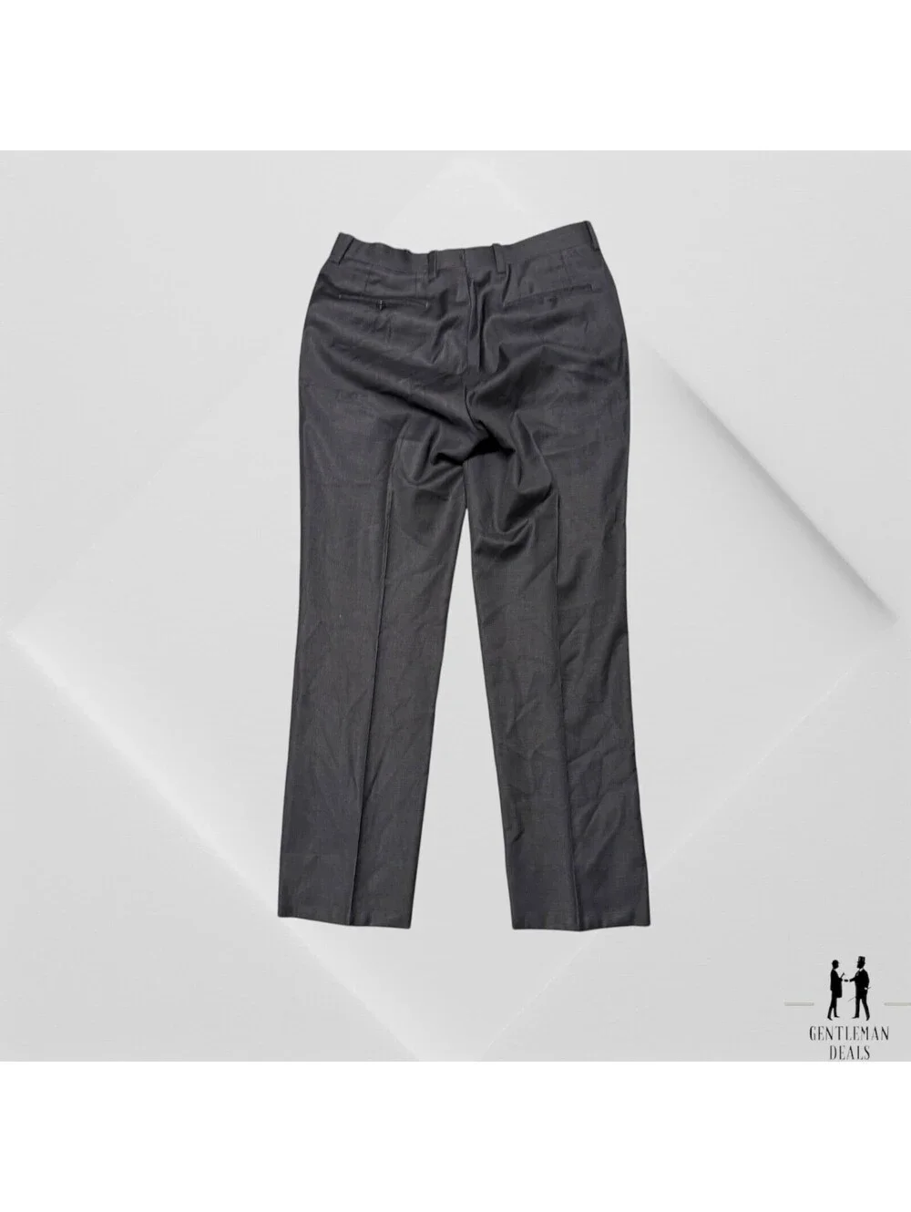 Mark Pomerantz Wool Charcoal Solid Bespoke Dress Pants Trousers 33x30